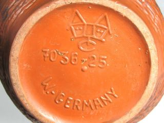 Carstens West Germany Orange Pottery Handled Jug Vase