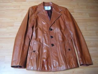 Vintage 1970s Crae Carlyle East West Hippie Rocker Leather Jacket M 