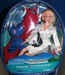Carnival Cruise Lines Exclusive Captain 11 Doll Blond w/ Backpack & 2 
