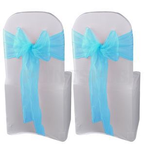 10 Organza Chair Cover Sash Bow Table Runners for Banquet Wedding 