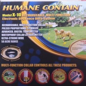 Humane Contain Rechargeable Electric Dog Fence, Multi Function Model X 