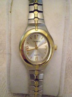 Carriage by Timex Ladies Two Tone Oval Dial Flex Watch C6A241 New 