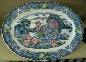 Vintage Large turkey platter Made in Japan. 18 x 14