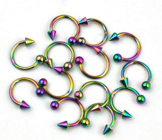   multicolor cartilage RINGS Horseshoe EARRING piercing jewelry CBR090