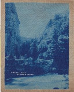 RPPC Co Cyanotype Castle Rock Boulder Canon Postcard