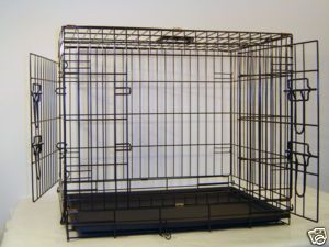 24 Small 2 Door Dog Crate Cat Cage Kennel Jack Russell Maltes Bichon 