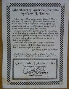 Carol Endres Lithograph Signed w Certificate of Authen