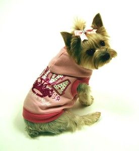 Dog Pet Cat Clothes Spring Diva Crown Pink Dog Hoodie Sweatshirt Sz 