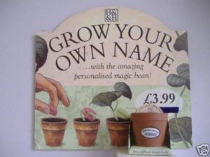 Grow Your Own Name Personalised Magic Bean Plant Stocking Filler 