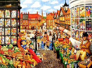   Market by Gale Pitt 1000 Piece Ceaco Jigsaw Puzzle New