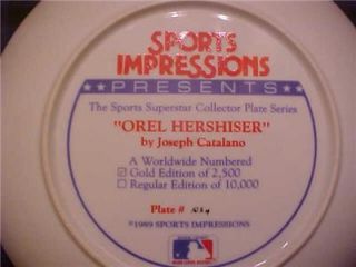 Orel Hershiser 1989 Sports Impressions Plate 10 Gold