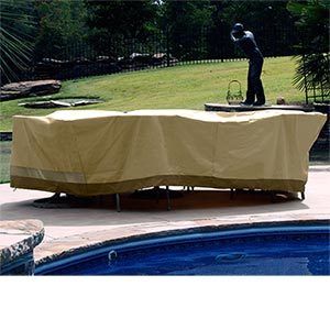 Deluxe Patio Armor Rectangular Table and Chair Set Cover