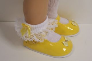 DK Yellow Patent MJ Doll Shoes for Chatty Cathy♥
