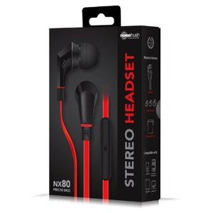   Stereo Handsfree Headphones Cell Phone Headset w Mic Black Red