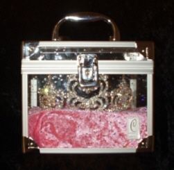 Crown Tiara Carrying Case w Pink or White Velvet Pad