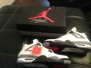 Nike Air Jordan Retro IV 4 White Cements DS size 10 Bred concords 