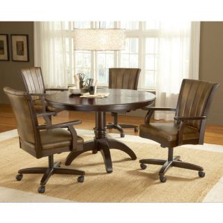 Hillsdale Grand Bay Cherry Round Dining Set with Caster Chairs