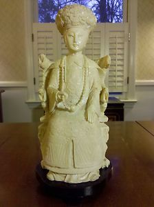 Exceptional Carved Faux Ivory Statue of Chinese Empress