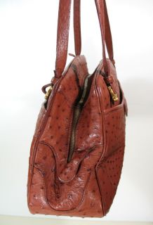 Cece Cord Brown Ostrich Handbag Excellent