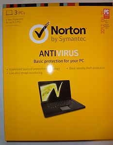 New Norton Antivirus 2013  3 PCs (CD and Key) Newest Version