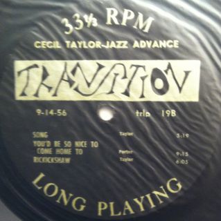 CECIL TAYLOR jazz advance LP VG  TRLP 19 Transition 1st Press 1956 