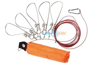   Meters 5 Locks Stainless Steel Chain Fish Stringer Holder with Float