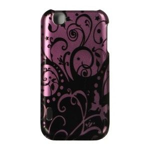 For T Mobile LG myTouch Hard Case Snap on Phone Cover Purple Black 