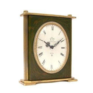 RARE Jaeger LeCoultre Recital 8 Days Alarm Clock Galalith Brass