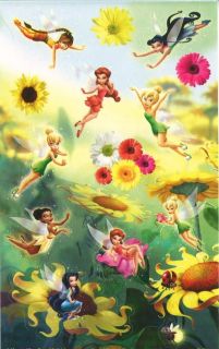 Disney Stickers Fairies Tinkerbell Flowers Firefly Gerberas Ladybug 