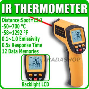   Infrared Thermometer IR 50 700 C 58 1292 F Pyrometer 0 1 1EM Celsius