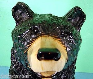 27 Black Bear Chainsaw Carving Rustic Cabin Decor Log Art Carved 