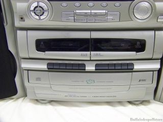   pictured emerson home audio system five cd changer turntable