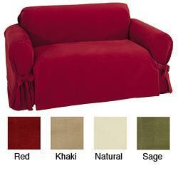 Brushed Twill Chair slipcover Red Fits CHAIR from 32 to 42 inches