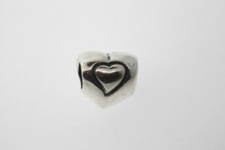 New Chamilia 925 Sterling Silver Heart in A Heart Charm Bead GA 31 