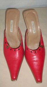 caterina lucchi red leather mule size 40 9m italy