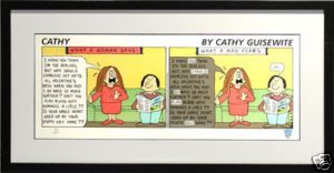 Cute Cathy Comic Strip Cathy Guisewite Golf Art Framed Golfing Print 
