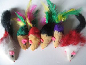   Rattle Real Furry Mice With Catnip+++FREE 1 Pack Rattle Ball Brand new
