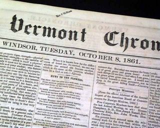 1861 Civil War Old Newspaper CHAPMANVILLE WV West Virginia   Cheat 