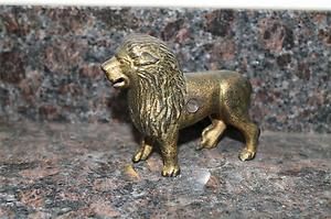Vintage Cast Brass Lion Coin Bank Mold Antique Big Top Circus Animal 