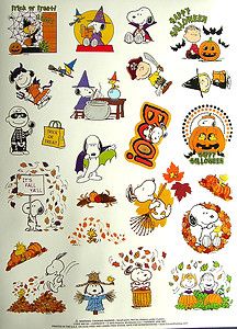    Charlie Brown Woodstock Linus Halloween Autumn Fall Stickers New