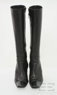 Charles David Black Leather Knee High Boots Size 38