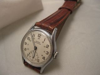 1943 MIMO 24hr German Military Watch with Havana Teju Quick Release 