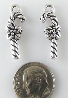 TierraCast Pewter Christmas Charms Silver Candy Cane 2