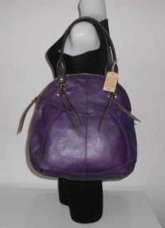 Lucky Brand Handbag DK Purple PEBBLED Leather Roadside Companion 