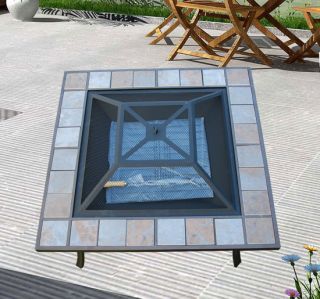 Outdoor patio Metal Fire Pit Stove Grill Fireplace With Free Cover