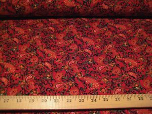 Red Allover Paisley Rayon Challis Fabric 58 Wide