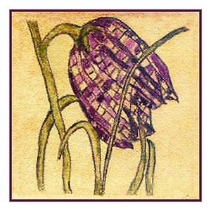 Fritillaria Flower Detail by Charles Rennie Mackintosh Counted Cross 
