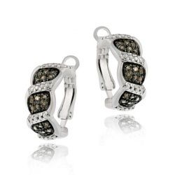 Sterling Silver 3 5 Ct Champagne Diamond s Design Earrings