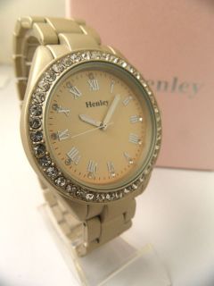 Mums Ladies Henley Diamante Crystal Champaign Tone Bracelet Watch Gift 
