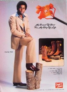 1977 tony lama boots ad charley pride el paso tx